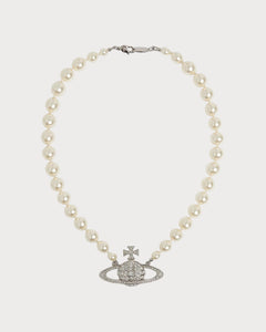 VIVIENNE WESTWOOD Bas Relief Silver - Tone Brass, Pearl and Swarovski Crystal Necklace | 西太后 珍珠颈链 (多色) - LondonKelly 英国名牌代购