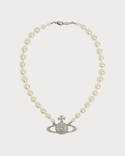 VIVIENNE WESTWOOD Bas Relief Silver - Tone Brass, Pearl and Swarovski Crystal Necklace | 西太后 珍珠颈链 (多色) - LondonKelly 英国名牌代购