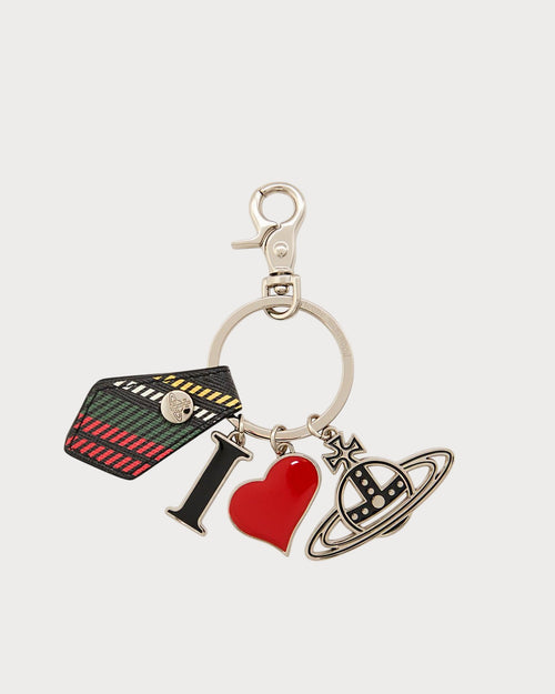 VIVIENNE WESTWOOD I Love Orb Enamelled Keyring | 西太后 锁匙扣 (银色) - LondonKelly 英国名牌代购