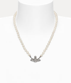VIVIENNE WESTWOOD Man. Mini Bas Relief Pearl Necklace | 西太后 男仕珍珠頸鏈 (銀色) - LondonKelly 英國名牌代購