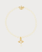 VIVIENNE WESTWOOD Orb Gold - Tone Brass and Faux - Pearl Choker Necklace | 西太后 珍珠颈链 (金色) - LondonKelly 英国名牌代购
