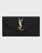 YSL Cassandre Matelasse LARGE Flap Grain Leather Wallet (Many Colours) - LONDONKELLY