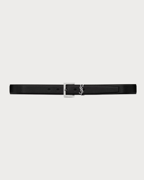YSL SAINT LAURENT Cassandre Belt In Smooth Leather | 圣罗兰 皮带 (3CM/黑色) - LONDONKELLY 英国名牌代购