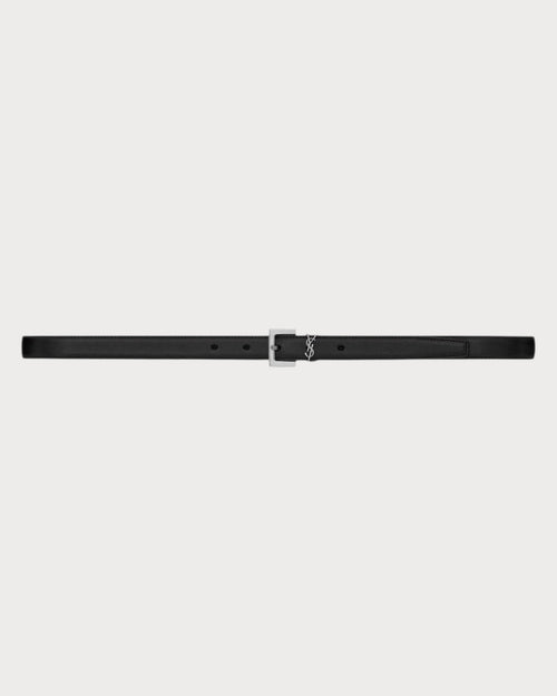 YSL SAINT LAURENT Cassandre Thin Belt with Square Buckle | 圣罗兰 皮带 (黑色)