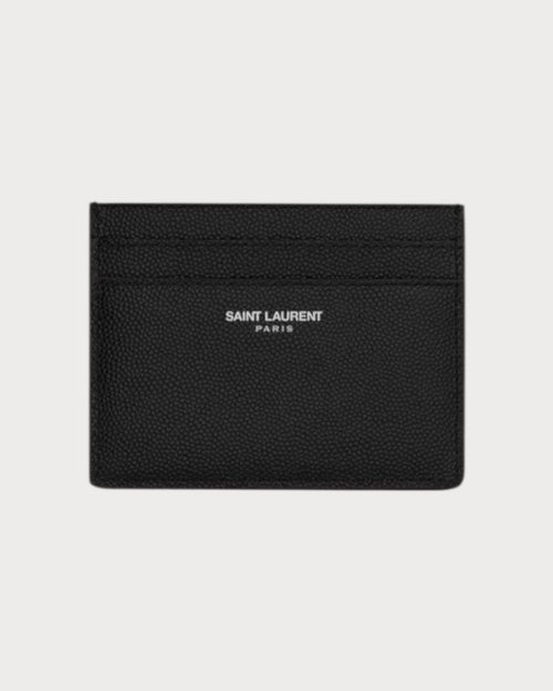 YSL SAINT LAURENT Men's Saint Laurent Paris Credit Card Case In Grain Leather | 聖羅蘭 男仕卡套 (黑色) - LONDONKELLY 英國名牌代購