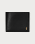 YSL SAINT LAURENT Men's Tiny Cassandre East/West Wallet In Shiny Leather | 聖羅蘭 男仕銀包 (黑色) - LONDONKELLY 英國名牌代購