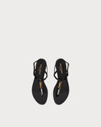 YSL SAINT LAURENT Patent Leather Cassandra Sandals | 圣罗兰 凉鞋 (黑色) - LondonKelly 英国名牌代购