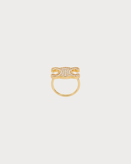 CELINE Triomphe Rhinestone Ring | 賽琳 凱旋門戒指 (金色)