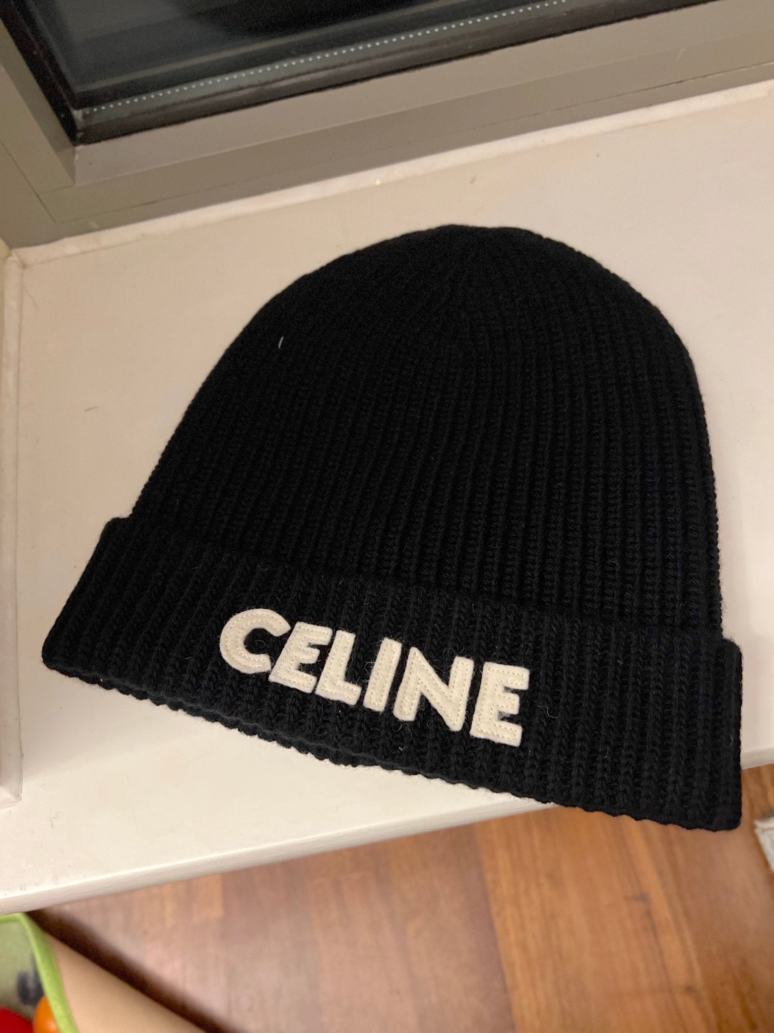 【美品】CELINE BEANIE IN RIBBED WOOL CELINE BEANIE IN RIBBED WOOL - ANTHRACITE | CELINE