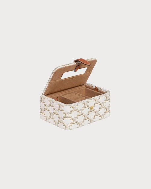 CELINE Triomphe Canvas Large Jewels Case | 赛琳 首饰盒 (White)