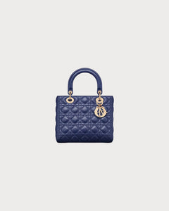 CHRISTIAN DIOR Medium Lambskin Lady Dior Bag | 迪奧 手袋 (Royal Blue)