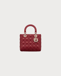 CHRISTIAN DIOR Medium Lambskin Lady Dior Bag | 迪奧 手袋 (Rust Colour)