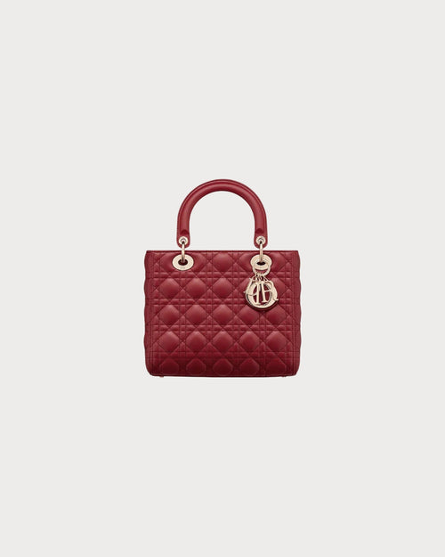 CHRISTIAN DIOR Medium Lambskin Lady Dior Bag | 迪奧 手袋 (Rust Colour)