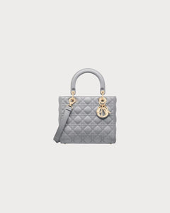 CHRISTIAN DIOR Medium Lambskin Lady Dior Bag | 迪奧 手袋 (Gray)