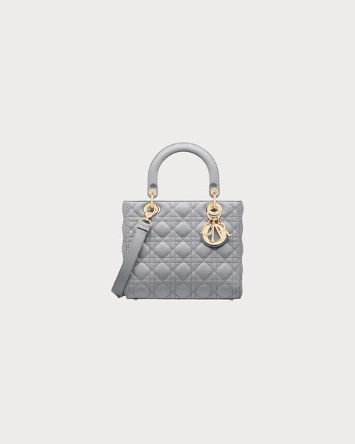 CHRISTIAN DIOR Medium Lambskin Lady Dior Bag | 迪奧 手袋 (Gray)