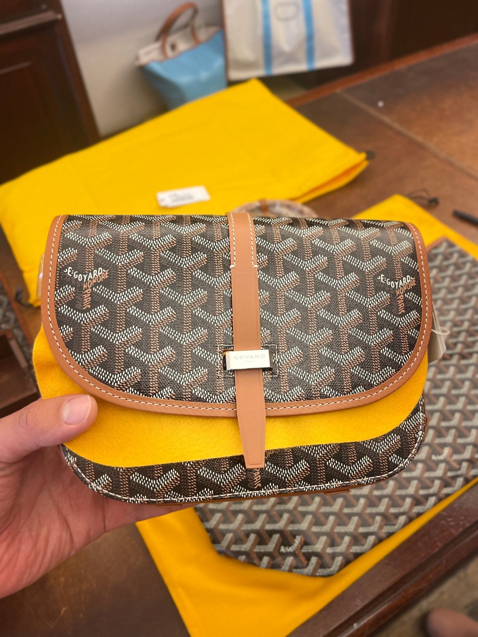 GOYARD Belvedere Bag Goyardine Canvas & Calfskin(PM/Many 