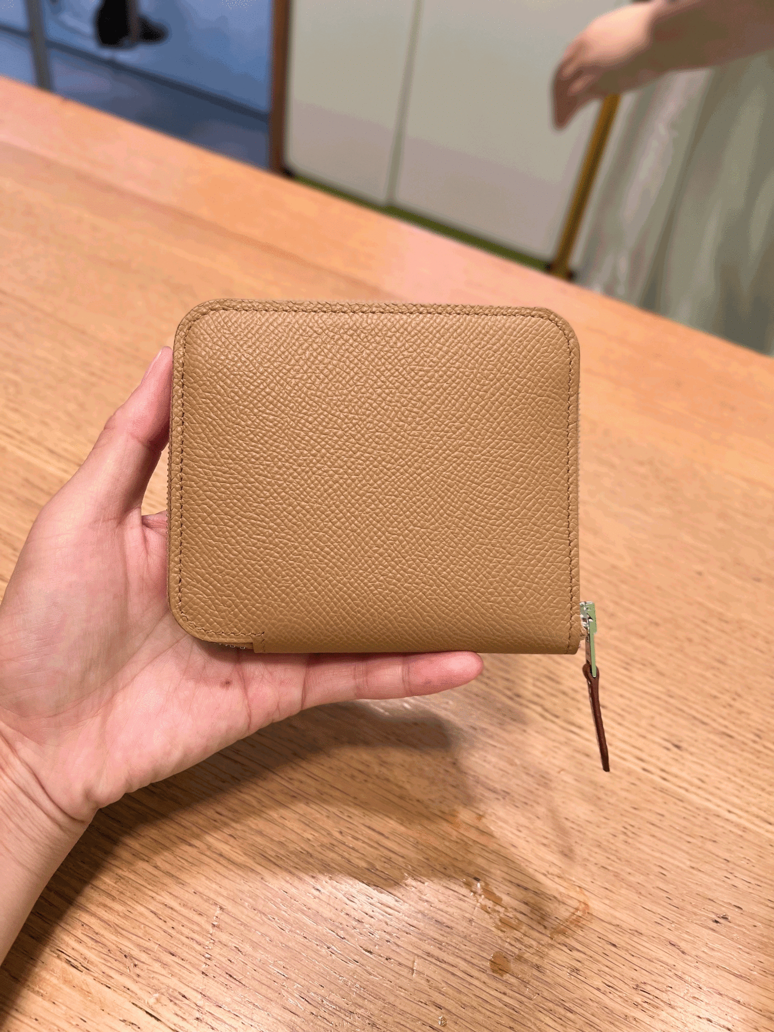 Hermes Silk In Compact Wallet Hermes [L33] Nata/Rose Pourpre 