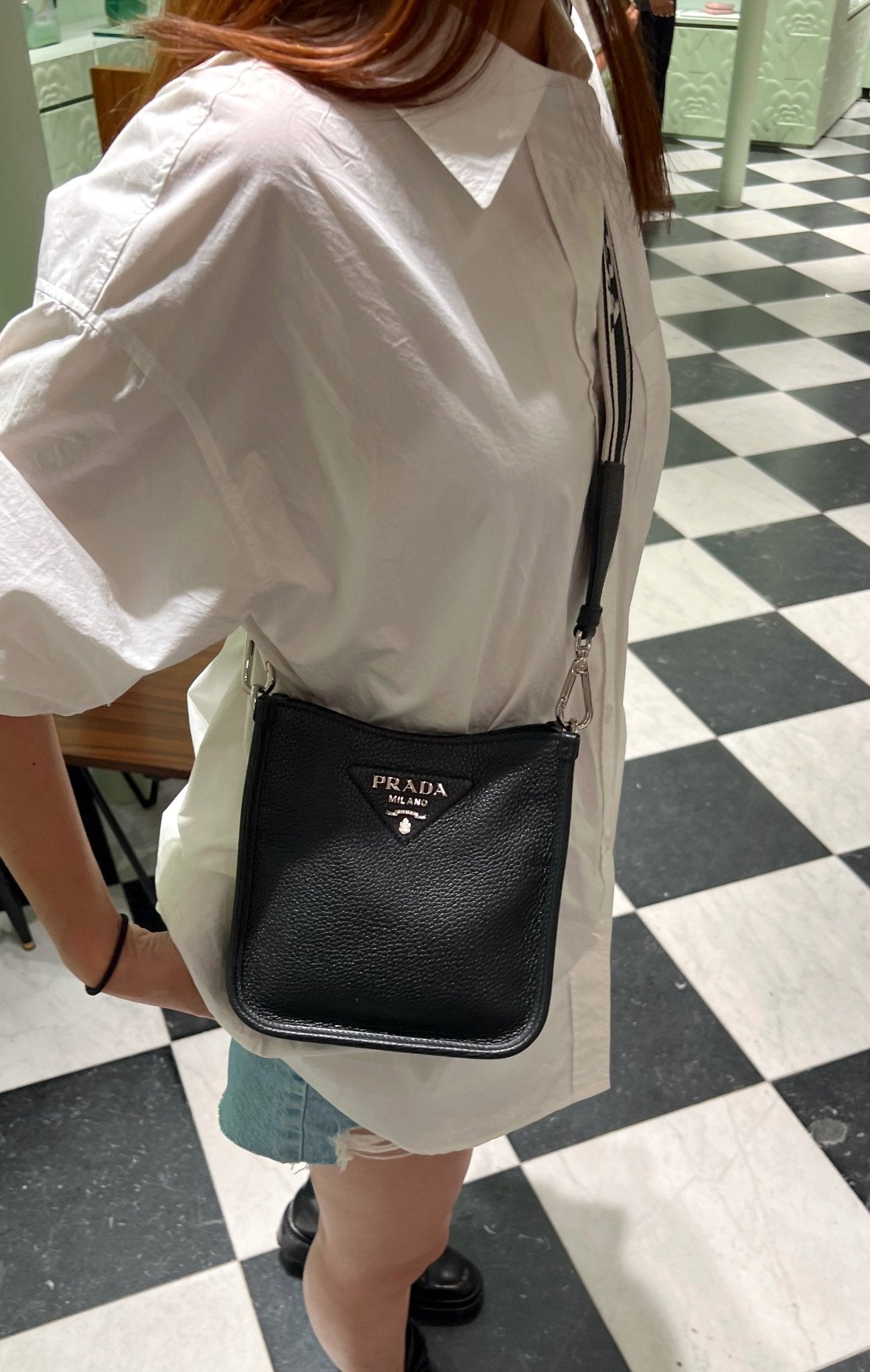 PRADA 1BH191 Leather Shoulder Bag(Mini/Many) | LONDONKELLY
