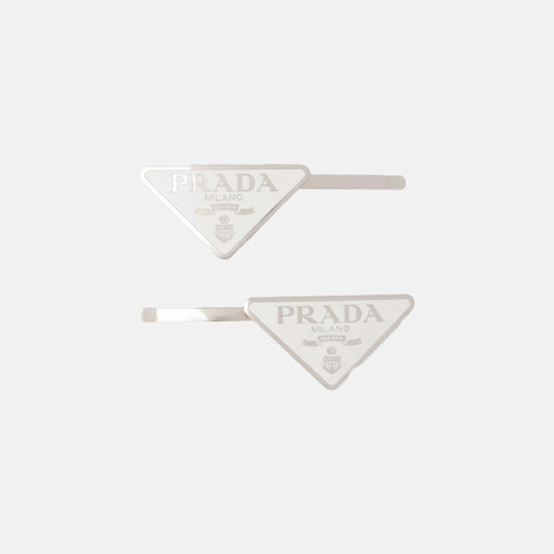 PRADA Metal Hair Clips | 普拉達 髮夾 (White)