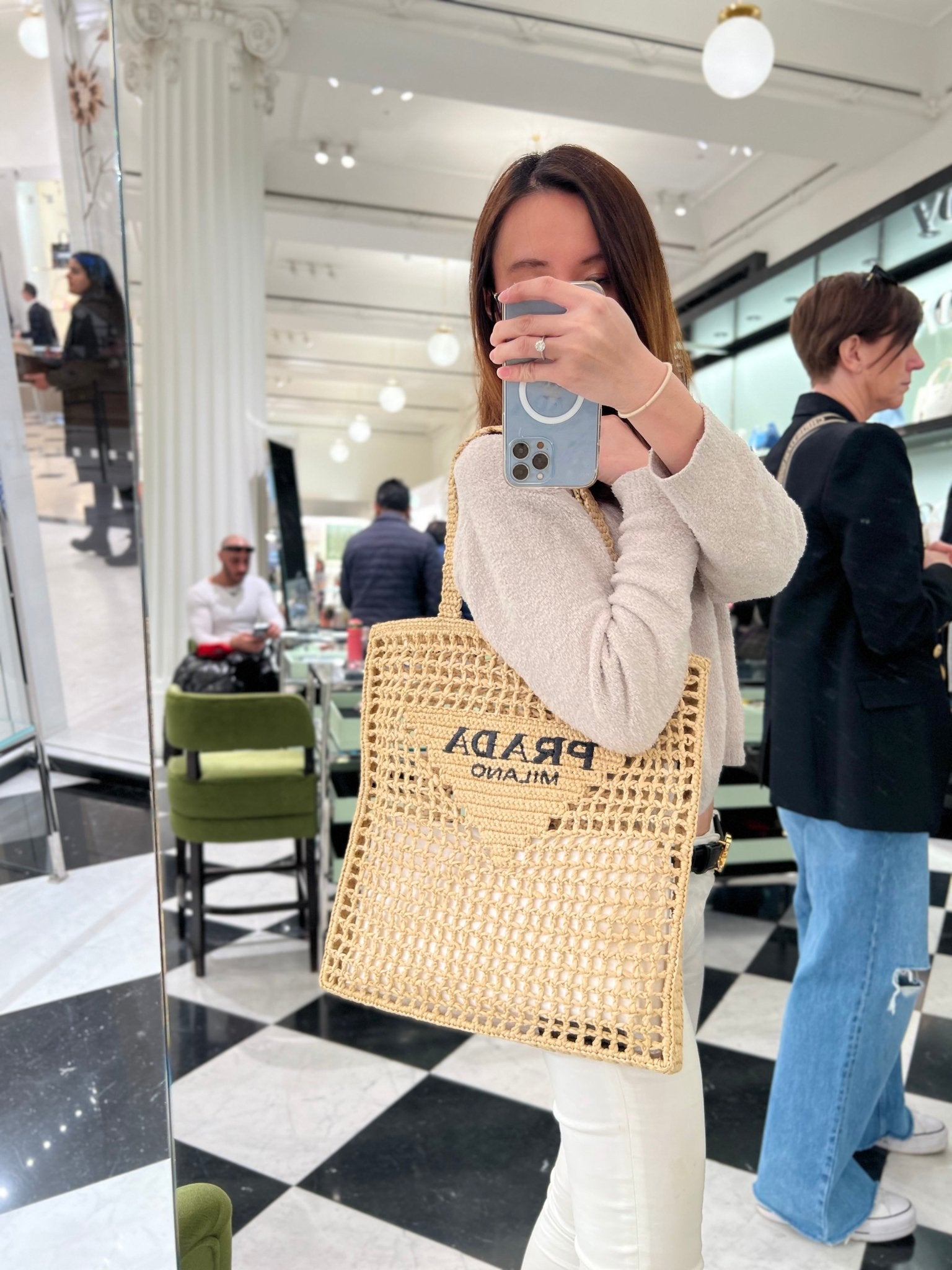PRADA 1BG393 Raffia Tote Bag(Many) | LONDONKELLY – LONDONKELLY