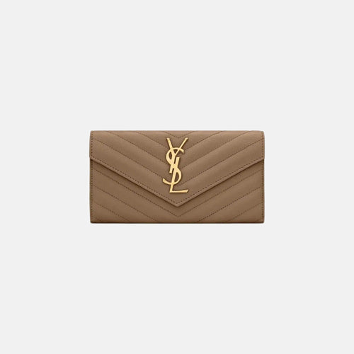 YSL Cassandre Matelasse LARGE Flap Grain Leather Wallet (Many Colours) - LONDONKELLY