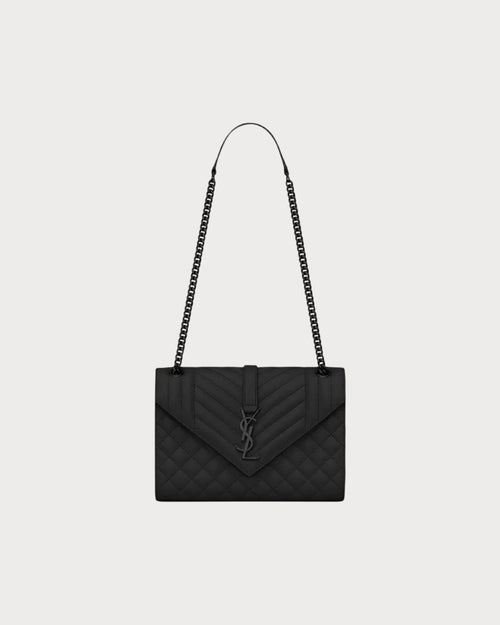 YSL SAINT LAURENT Envelop Medium Chain Bag | 聖羅蘭 手袋 (全黑)