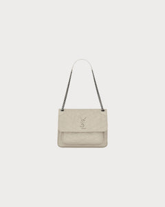 YSL Niki Medium Crinkled Vintage Leather Chain Bag (3 Colours) - LONDONKELLY