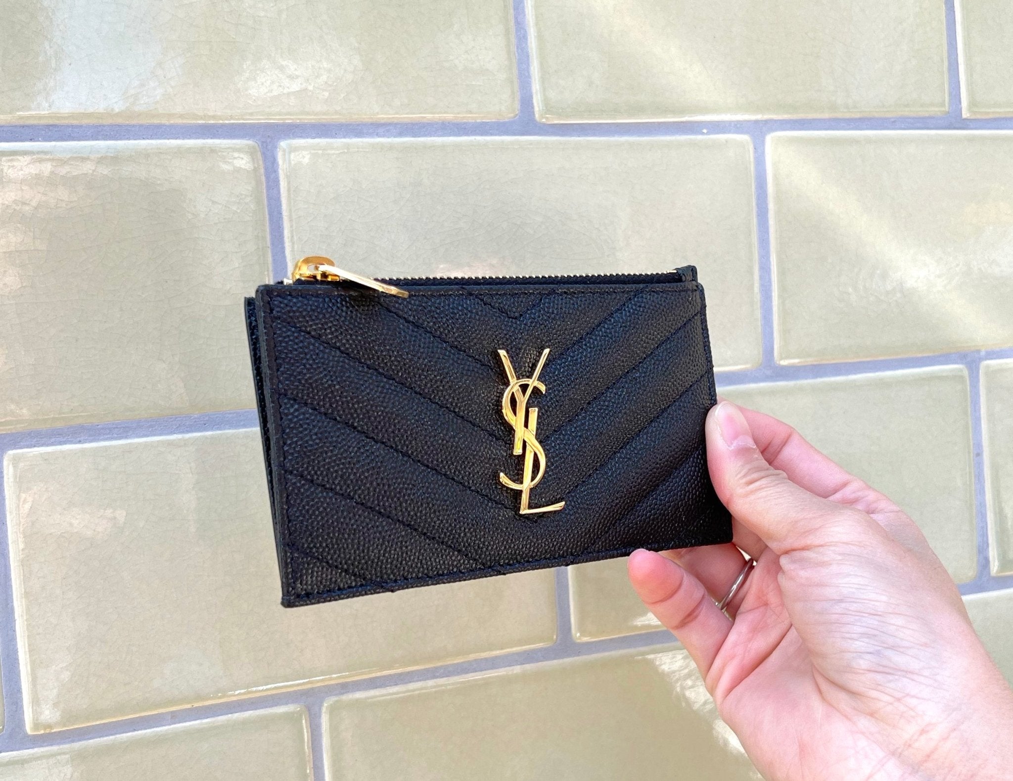 YSL SAINT LAURENT Cassandre Matelasse Zipped Card Case(Many
