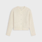 CELINE Triomphe Cardigan in Aran Wool | 賽琳 冷外套 (米白色)
