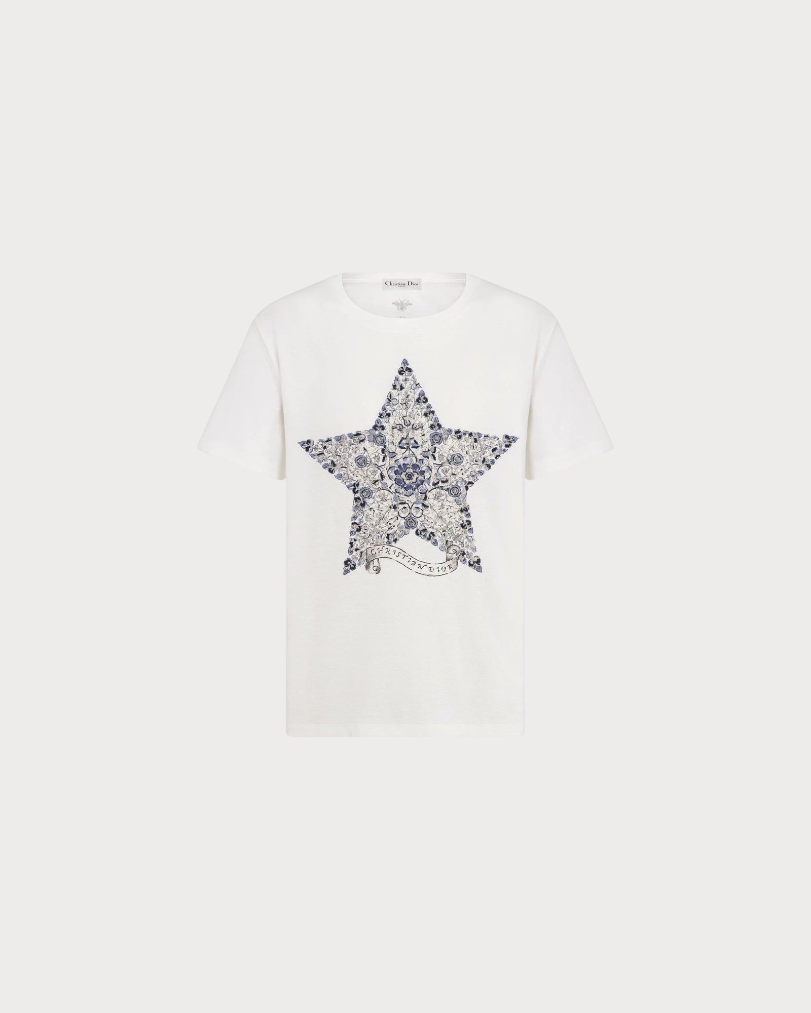 CHRISTIAN DIOR Embroidered T-Shirt Cotton(White) | LONDONKELLY