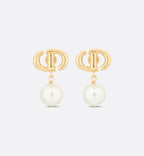 CHRISTIAN DIOR CD Navy Earrings | Dior earrings (gold) 