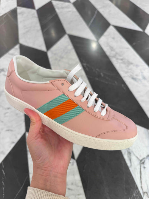 GUCCI Leather Sneaker with Web(3 Colors)