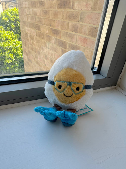 JELLYCAT Amuseables Boiled Egg Scuba | Diving Boiled Egg (White)