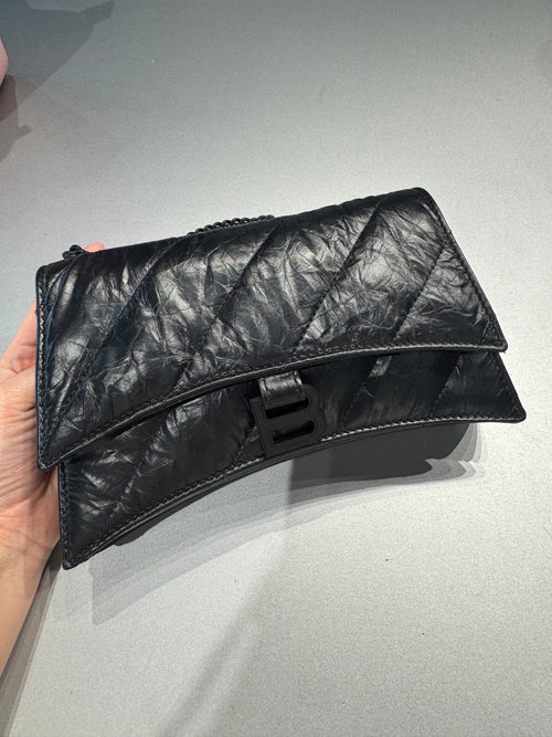BALENCIAGA Crush Wallet on Chain Quilted Crushed Calfskin(2 Colors)