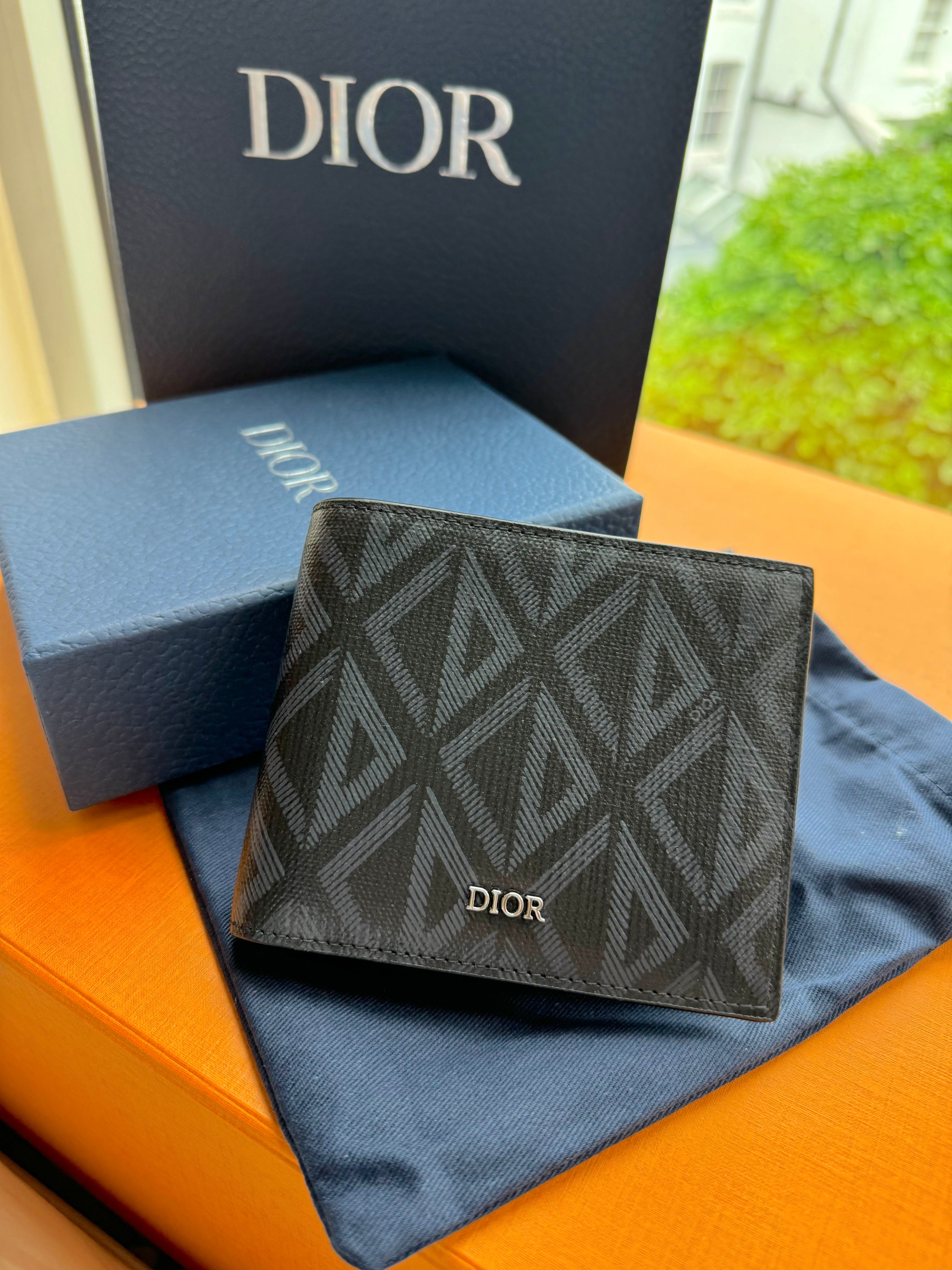 CHRISTIAN Dior Men's CD Diamond Canvas Wallet(3 Colors