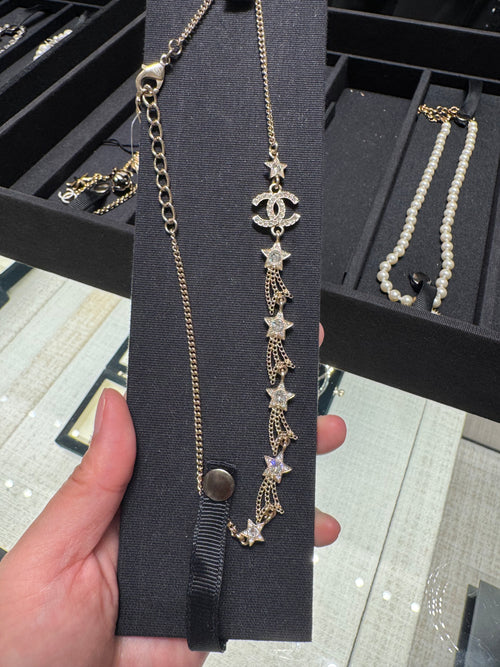 CHANEL ABG338 CC Logo Shooting Star Tassel Necklace(Gold)