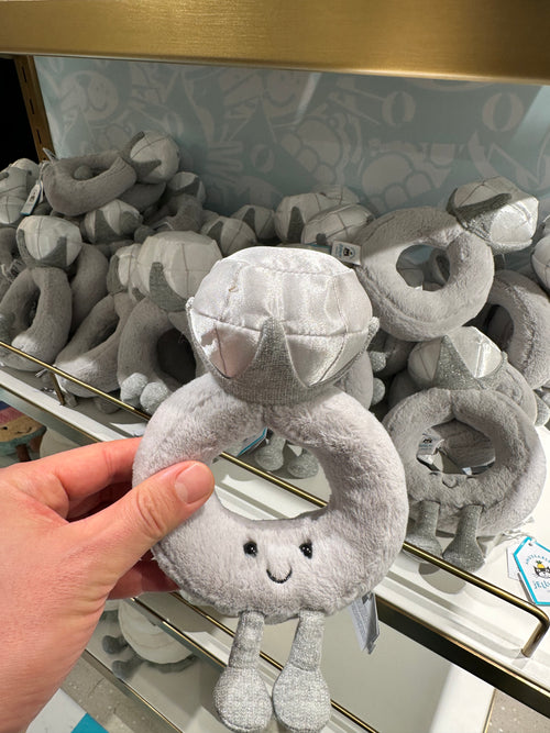 JELLYCAT Amuseable Diamond Ring 12cm | Ring Figure (Gray) 