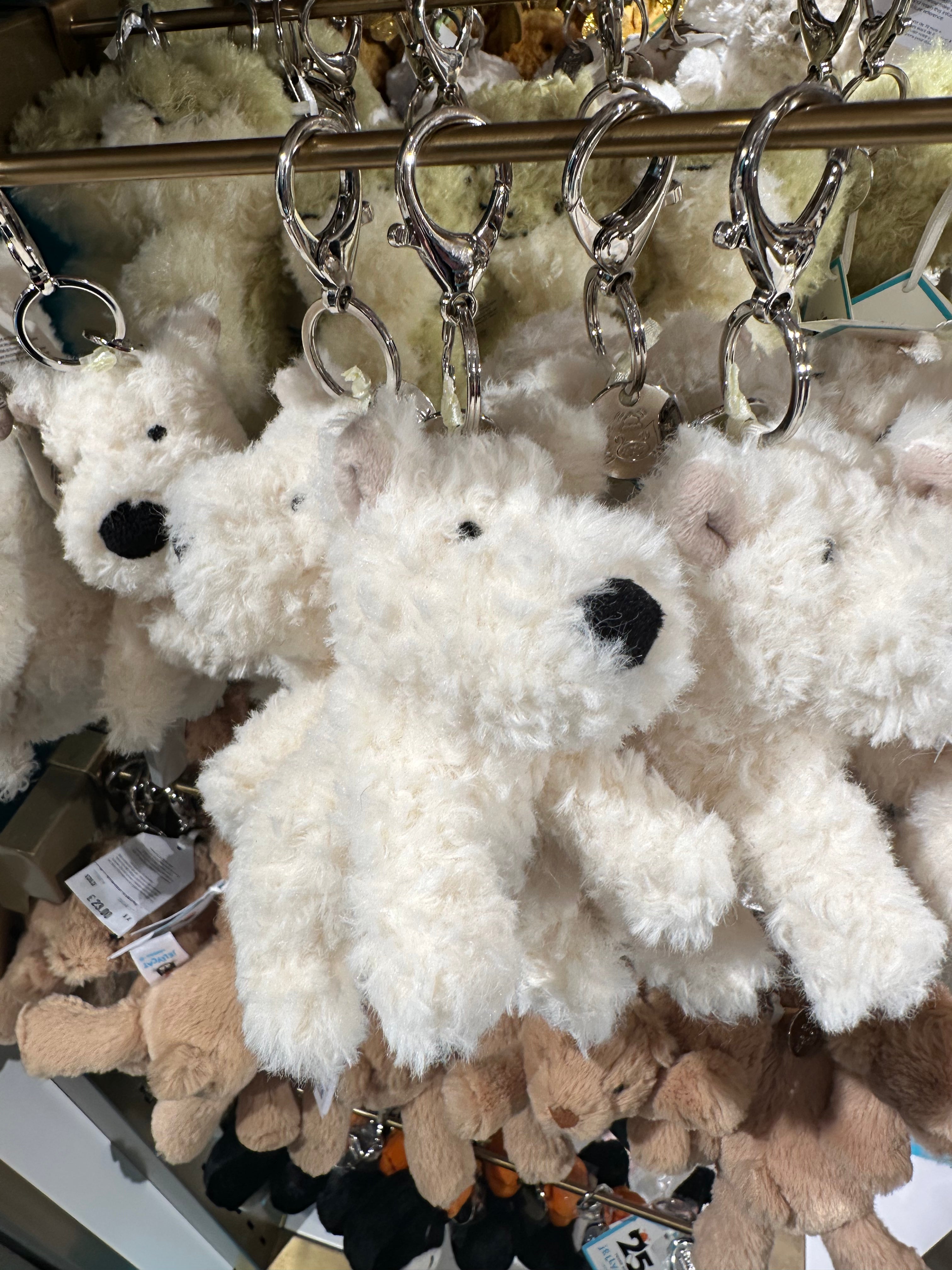 JELLYCAT Munro Scottie Dog Bag Charm(White) | LONDONKELLY