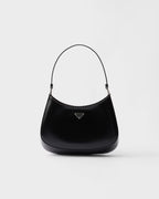 PRADA 1BC499 Cleo Brushed Leather Shoulder Bag Black | 普拉達 手袋 (黑色)