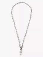 VIVIENNE WESTWOOD Aleksa Orb-Pendant Ruthenium-Plated Brass and Pearl Necklace | 西太后 頸鏈 (銀色)
