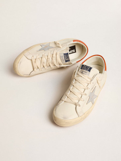 GOLDEN GOOSE Super-Star LTD with silver leather star and croc-print leather heel tab | 黃金鵝 Super-Star LTD 搭配銀色皮革星星與鱷魚紋皮革後跟標籤（白色）