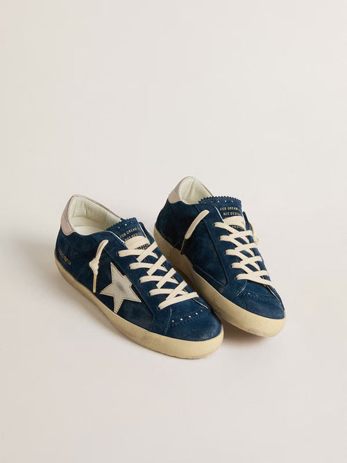 GOLDEN GOOSE Women's Super-Star LTD in blue suede with white star  | 黃金鵝 女款 Super-Star LTD 藍色麂皮款，搭配白色星星（藍色）
