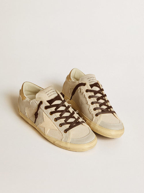 GOLDEN GOOSE Women's Super-Star LTD in canvas with TPU star and leather heel tab | 黃金鵝 女款 Super-Star LTD 帆布款，搭配 TPU 星星與皮革後跟標籤（白色）