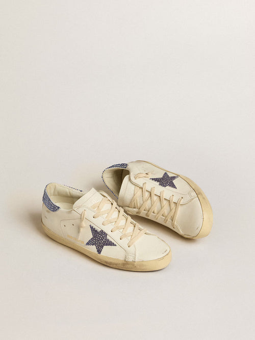 GOLDEN GOOSE Women’s Super-Star LTD with suede star and heel tab with Swarovski crystals | 黃金鵝 女款 Super-Star LTD 搭配麂皮星星與施華洛世奇水晶後跟標籤（白色）
