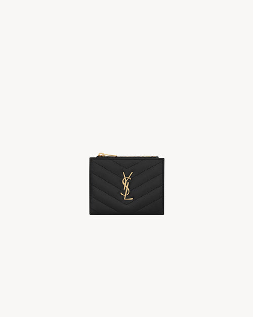 YSL SAINT LAURENT Cassandre Matelasse Bi-Fold Wallet In Grain Leather | 聖羅蘭 銀包 (黑色)