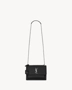 YSL SAINT LAURENT Sunset Medium In Smooth Leather | SUNSET Medium Handbag, Smooth Leather (Black)