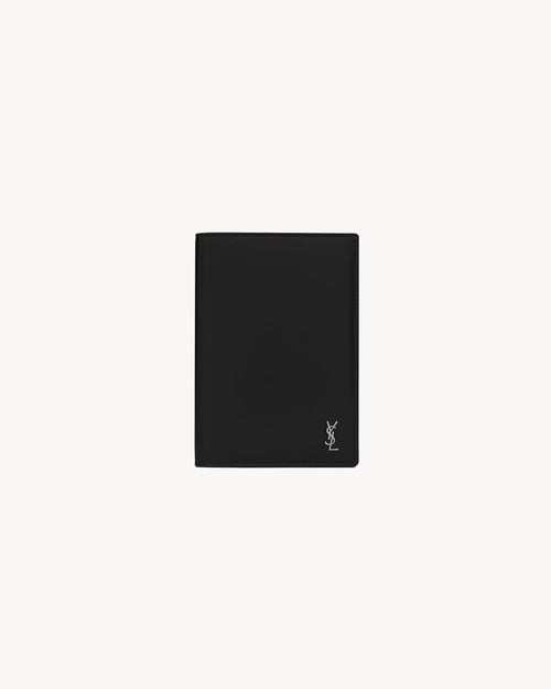 YSL SAINT LAURENT Tiny Cassandre Passport Holder in Matte Leather | TINY CASSANDRE Passport Holder, Matte Leather (Black)