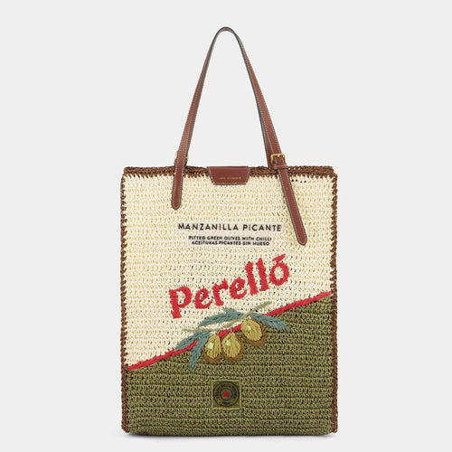 ANYA HINDMARCH Anya Brands Perello N/S Tote | 安雅·希德瑪芝 Anya Brands Perello N/S 托特包（柑橘橙／粉筆白） - LondonKelly 英國名牌代購