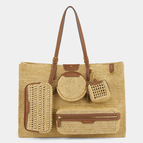 ANYA HINDMARCH E/W Raffia Holiday Tote | 安雅·希德瑪芝 E/W 草編度假托特包（天然色） - LondonKelly 英國名牌代購