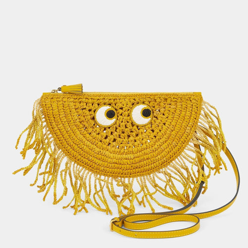 ANYA HINDMARCH Eyes Half Moon Cross - body | 安雅·希德瑪芝 Eyes 半月形斜背包（小茴香黃） - LondonKelly 英國名牌代購